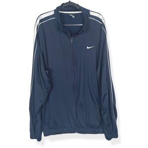 Nike Dark Blue Performance Jacket with White Stripes